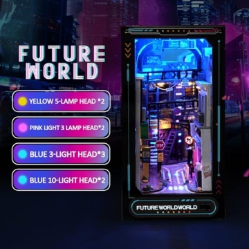 Cyberpunk DIY Book Nook Kit with LED Lights for All Ages