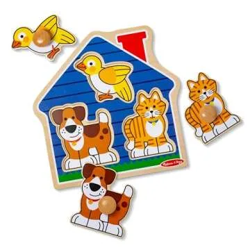 Melissa & Doug Pets Jumbo Peg Puzzle for Toddlers