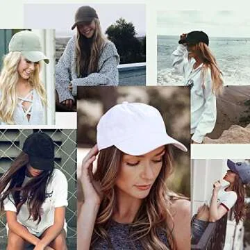 AynnQueen Baseball Cap with Hair Extensions for Women Adjustable Hat with Synthetic Wig Attached 24inch Long Wavy Hair Black Baseball Cap (Light Brown)