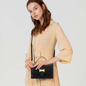 KKXIU Black Designer Crossbody Bag for Stylish Women