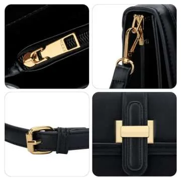 KKXIU Black Designer Crossbody Bag for Stylish Women
