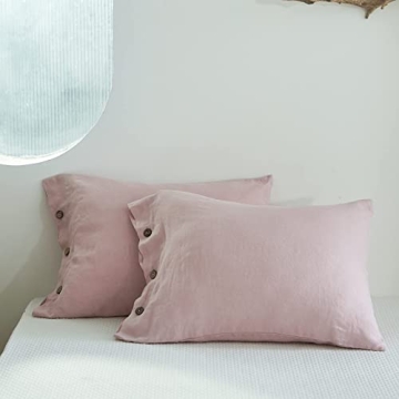 Simple&Opulence 100% Linen Duvet Cover Set in Blush Pink