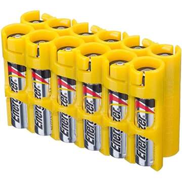 Storacell Battery Caddy - Organize 12 AAA Batteries Safely