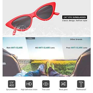 Livhò Retro Cat Eye Sunglasses: Stylish & Durable