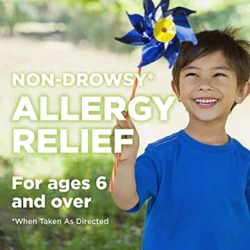 Amazon Basic Care 24-Hour Children Allergy Medicine, Loratadine Orally Disintegrating Tablets, 10 mg, Antihistamine, Ages 6+, 30 Count