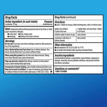 Amazon Basic Care 24-Hour Children Allergy Medicine, Loratadine Orally Disintegrating Tablets, 10 mg, Antihistamine, Ages 6+, 30 Count