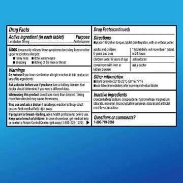 Amazon Basic Care 24-Hour Children Allergy Medicine, Loratadine Orally Disintegrating Tablets, 10 mg, Antihistamine, Ages 6+, 30 Count