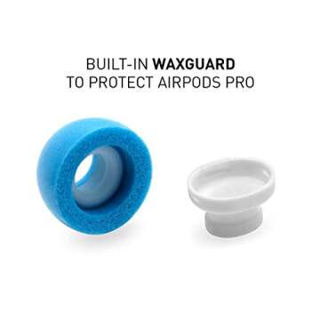 Eartune Fidelity UF-A Premium Memory Foam Tips for AirPods Pro (1st Gen & 2nd Gen) - Fits in Charging Case, Stays in Your Ears, Superb Sound Isolation, and Built-in Waxguard - Small, [Blue]