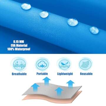 Makonus Kids Rain Jacket, 2 Pack Rain Ponchos for Kids with Hood and Sleeves Reusable Raincoats for Boys and Girls