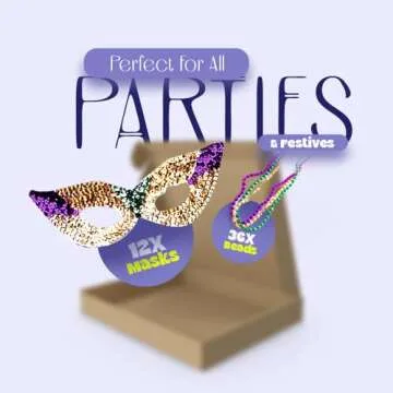 Funny Mardi Gras Masks and Necklaces for Parties