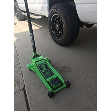 3 ton Steel Heavy Duty Low Profile Floor Jack with Rapid Pump - Lime