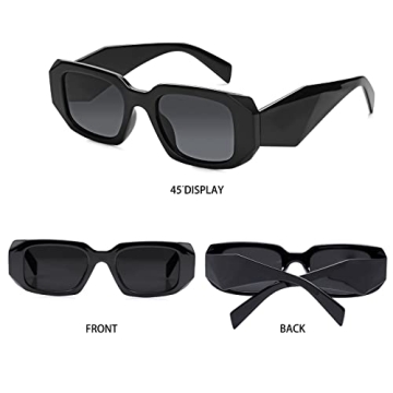Haqptul Trendy Rectangle Sunglasses UV400 Fashionable Shades