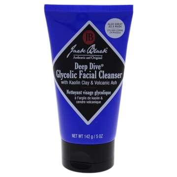 Jack Black - Deep Dive Glycolic Facial Cleanser, 5 Fl Oz – Clay-Based Cleanser, PureScience Formula, Facial Cleanser and Mask, Recommended for Normal, Dry, or Oily Skin, Glycolic Acid