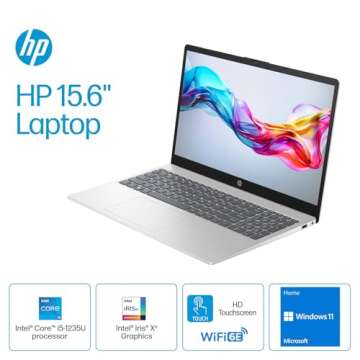 HP 15.6 HD Touchscreen Laptop | 10-Core Intel Core i5-1235U | 16GB RAM | 1TB SSD | Wi-Fi 6E | Renewe...