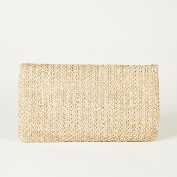 The Drop Women's Southampton Zipper Foldover Clutch, Straw, One Size