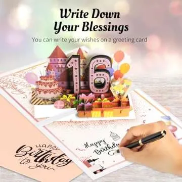 Jumbo Sweet 16 Birthday Card for Girls with Glitter