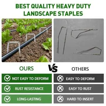 HOOPLE 100 Pack Heavy-Duty Landscape Staples for All Outdoors