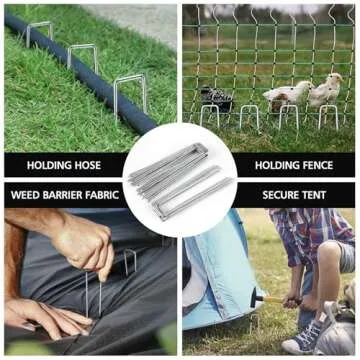 HOOPLE 100 Pack Heavy-Duty Landscape Staples for All Outdoors