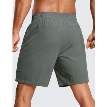 CRZ YOGA Men's 2 in 1 Running Shorts with Liner - 7'' Quick Dry for Workout Sports Athletic with Poc...