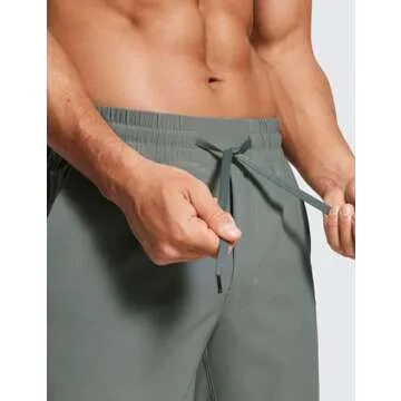 CRZ YOGA Men's 2 in 1 Running Shorts with Liner - 7'' Quick Dry for Workout Sports Athletic with Pockets Grey Sage Large
