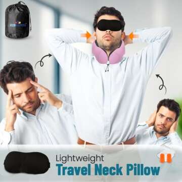 Adjustable Lightweight Memory Foam Travel Neck Pillow