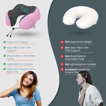 Adjustable Lightweight Memory Foam Travel Neck Pillow