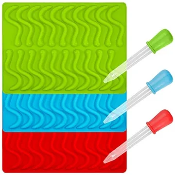Gummy Worm Silicone Molds with 3 Droppers - SENHAI