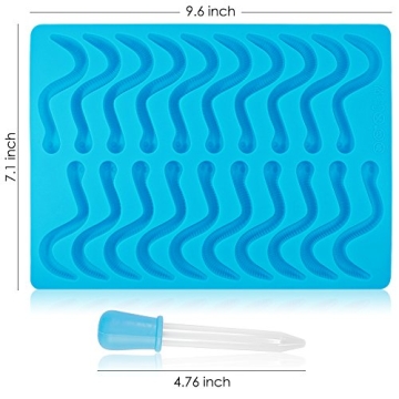 Gummy Worm Silicone Molds with 3 Droppers - SENHAI
