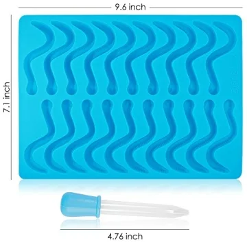 Gummy Worm Silicone Molds with 3 Droppers - SENHAI