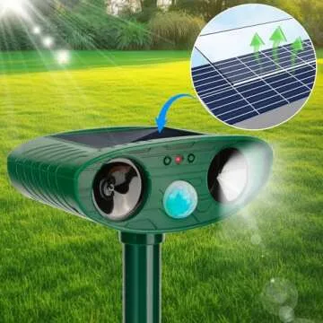 2 Pack 2025 Solar Animal Repellent Ultrasonic Cat Repellent Outdoor Deer Repellent Devices with Motion Sensor Animal Repeller to Repel Cat Deer Squirrel Rabbit Dog Skunk for Yard Lawn