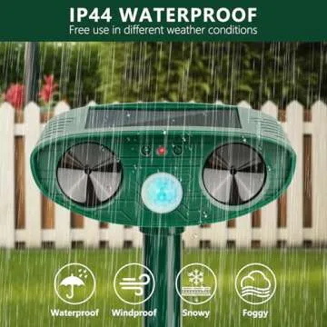 2 Pack 2025 Solar Animal Repellent Ultrasonic Cat Repellent Outdoor Deer Repellent Devices with Motion Sensor Animal Repeller to Repel Cat Deer Squirrel Rabbit Dog Skunk for Yard Lawn