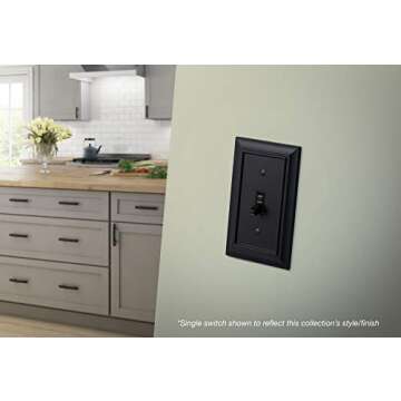 Franklin Brass Architectural (1-Pack) Decorative Light Switch Cover Matte Black 1-Gang Decorator/Roc...