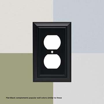 Franklin Brass Architectural (1-Pack) Decorative Light Switch Cover Matte Black 1-Gang Decorator/Rocker Wall Plate Electrical Outlet Guard 64216