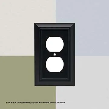 Franklin Brass Architectural (1-Pack) Decorative Light Switch Cover Matte Black 1-Gang Decorator/Rocker Wall Plate Electrical Outlet Guard 64216
