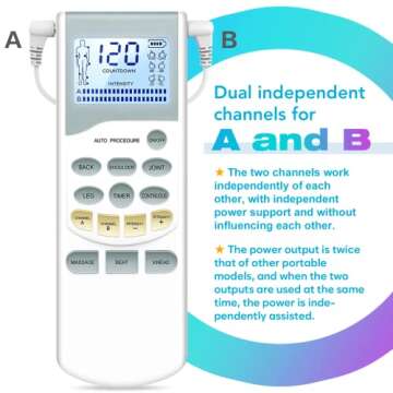 Easy@Home Rechargeable TENS Unit Professional Grade Electronic Pulse Massager - Backlit LCD Display, Leather storage bag, Powerful Pulse Intensity, 510K Cleared, FSA Eligible OTC Home Use, EHE012PRO