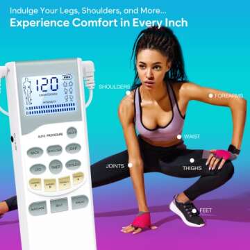 Easy@Home Rechargeable TENS Unit Professional Grade Electronic Pulse Massager - Backlit LCD Display, Leather storage bag, Powerful Pulse Intensity, 510K Cleared, FSA Eligible OTC Home Use, EHE012PRO
