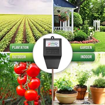 Atree Soil Moisture Meter, Plant Moisture Meter, Plant Water Meter, Hygrometer Moisture Sensor for Garden, Farm, Lawn, Indoor & Outdoor (No Battery Needed)