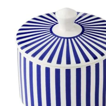 Spode Steccato Covered Sugar Bowl - Ceramic Sugar Bowl with Lid for Kitchen