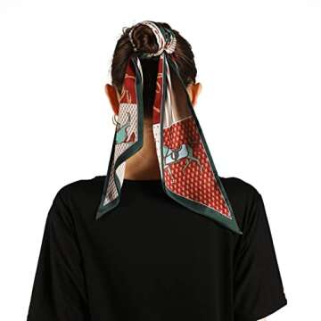 la ceida Skinny Silk Like Hair Scarf for Women Head Wrap Ribbon Handbag Neck Satin Scarves Gift Pack...