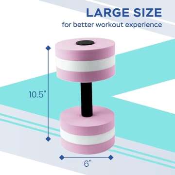VEAREAR 2Pc Water Dumbells Water Aerobic Exercise Foam Dumbbell Pool Resistance Aquatic Dumbbell EVA...