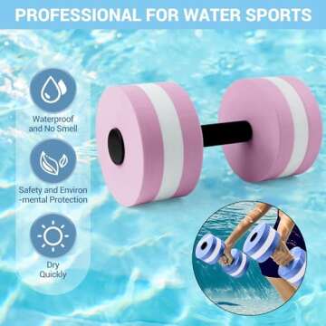 VEAREAR 2Pc Water Dumbells for Aquatic Fitness Fun