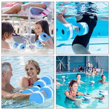 VEAREAR 2Pc Water Dumbells for Aquatic Fitness Fun
