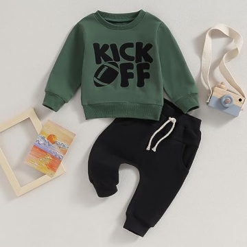 fhutpw Baby Boy Long Sleeve Football Outfit for Fall