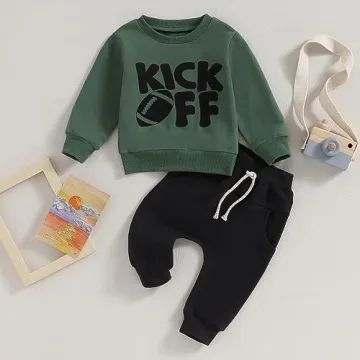 fhutpw Baby Boy Long Sleeve Football Outfit for Fall