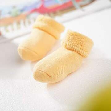 Baby Socks, Fowateda 6 Pairs Toddler Socks Thick & Warm for Newborn Infants Toddlers For 0-12 Months