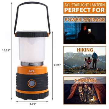 LED Camping Lantern Rechargeable, 1800LM, 4 Light Modes, 4400mAh Power Bank, IP44 Waterproof, Perfect Lantern Flashlight for Hurricane, Emergency, Power Outages, Home and More, USB Cable Included