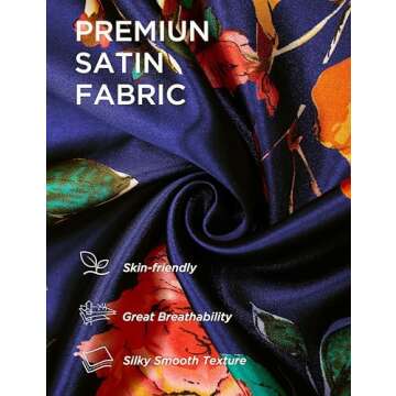 BABEYOND Women's Kimono Robe Long Satin Silky Floral Lightweight Bridesmaid Wedding Bachelorette Party Robe