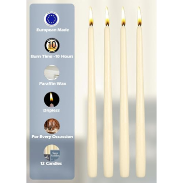 Elegant Hyoola 12 In Dripless Taper Candles for Events