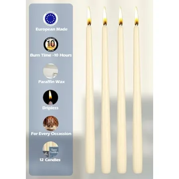 Elegant Hyoola 12 In Dripless Taper Candles for Events