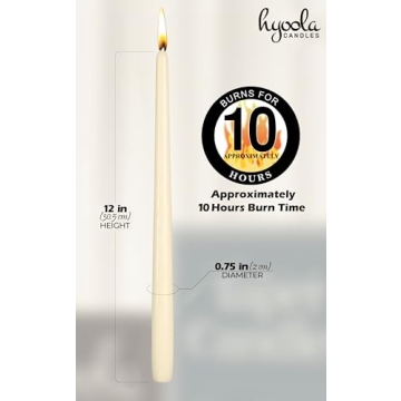 Elegant Hyoola 12 In Dripless Taper Candles for Events